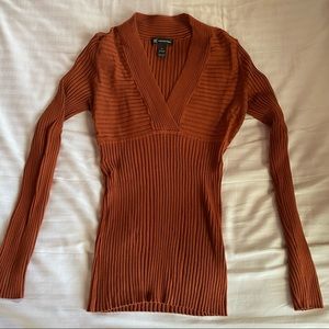 INC ribbed v neck sweater
